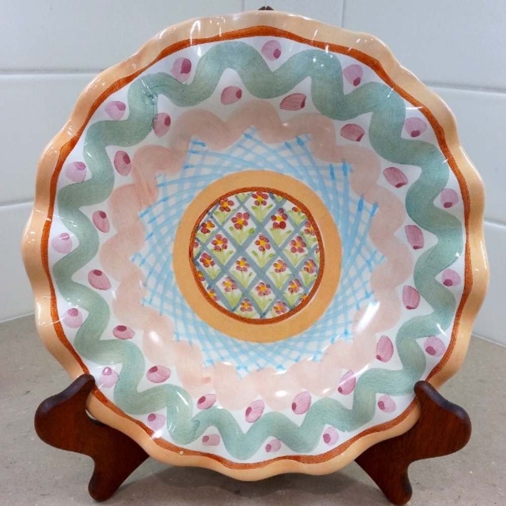 Vintage MacKenzie & Childs 9" Dessert Plate